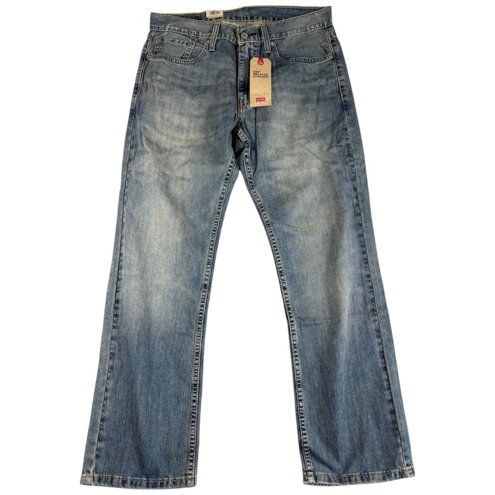 Levis 559 Jeans Mens 32x30 Blue Relaxed Straight Leg Light Washed Workwear